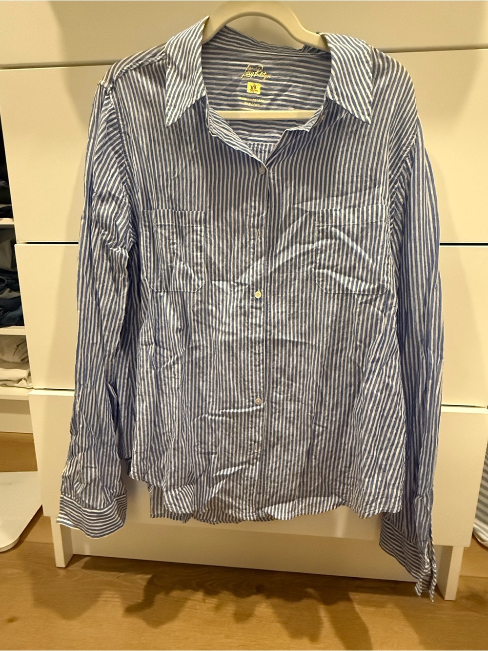 Lilly Pulitzer Blue and White Striped Button Down Shirt